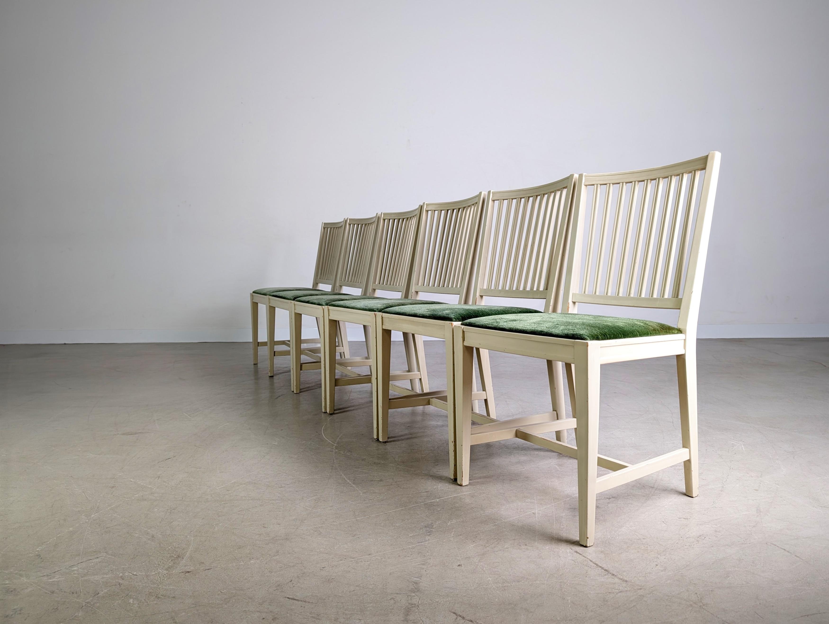 6er Set Midcentury Stühle Svante Skogh Schweden shabby scandi In Good Condition For Sale In Berlin, DE