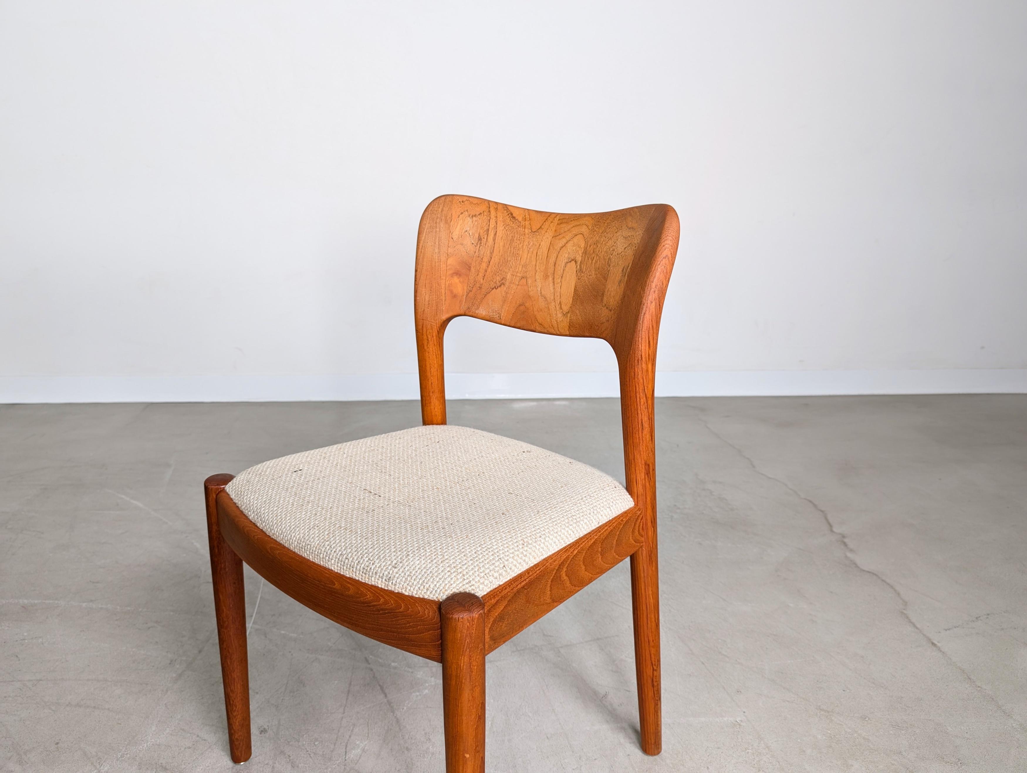 6er Set Niels Koefoed Midcentury Stuhl Hornslet Teak Vintage By 1960 im Angebot 1