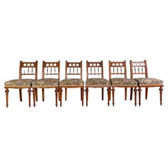 6er Set originale Jugendstil Stühle antik Esszimmerstuhl Schnitzerei