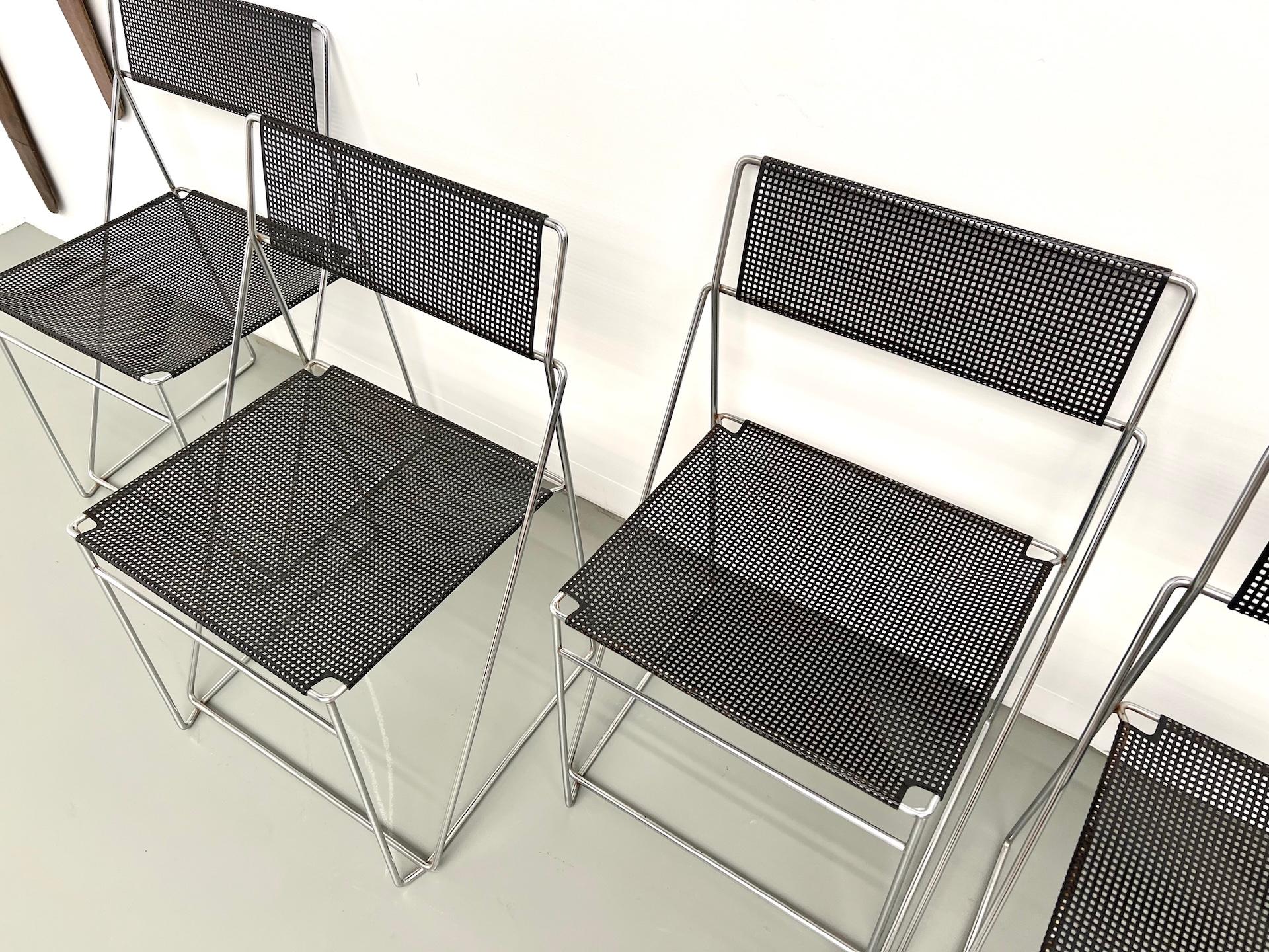 6Stück von 6 Nuova X-Line Stühlen, 1977 von Niels Jørgen Haugesen entworfen im Angebot 4