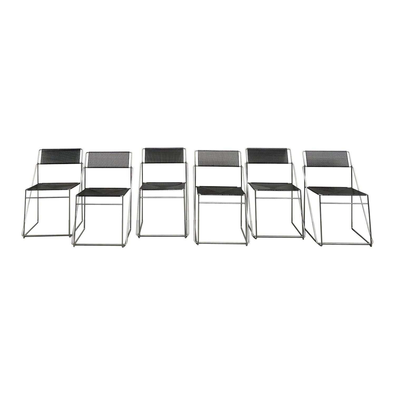 6Stück von 6 Nuova X-Line Stühlen, 1977 von Niels Jørgen Haugesen entworfen im Angebot