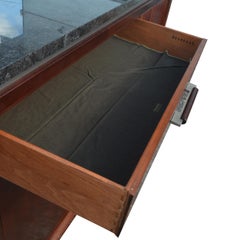 Art Deco Style Marble Top Banded Mahogany Server by Henredon