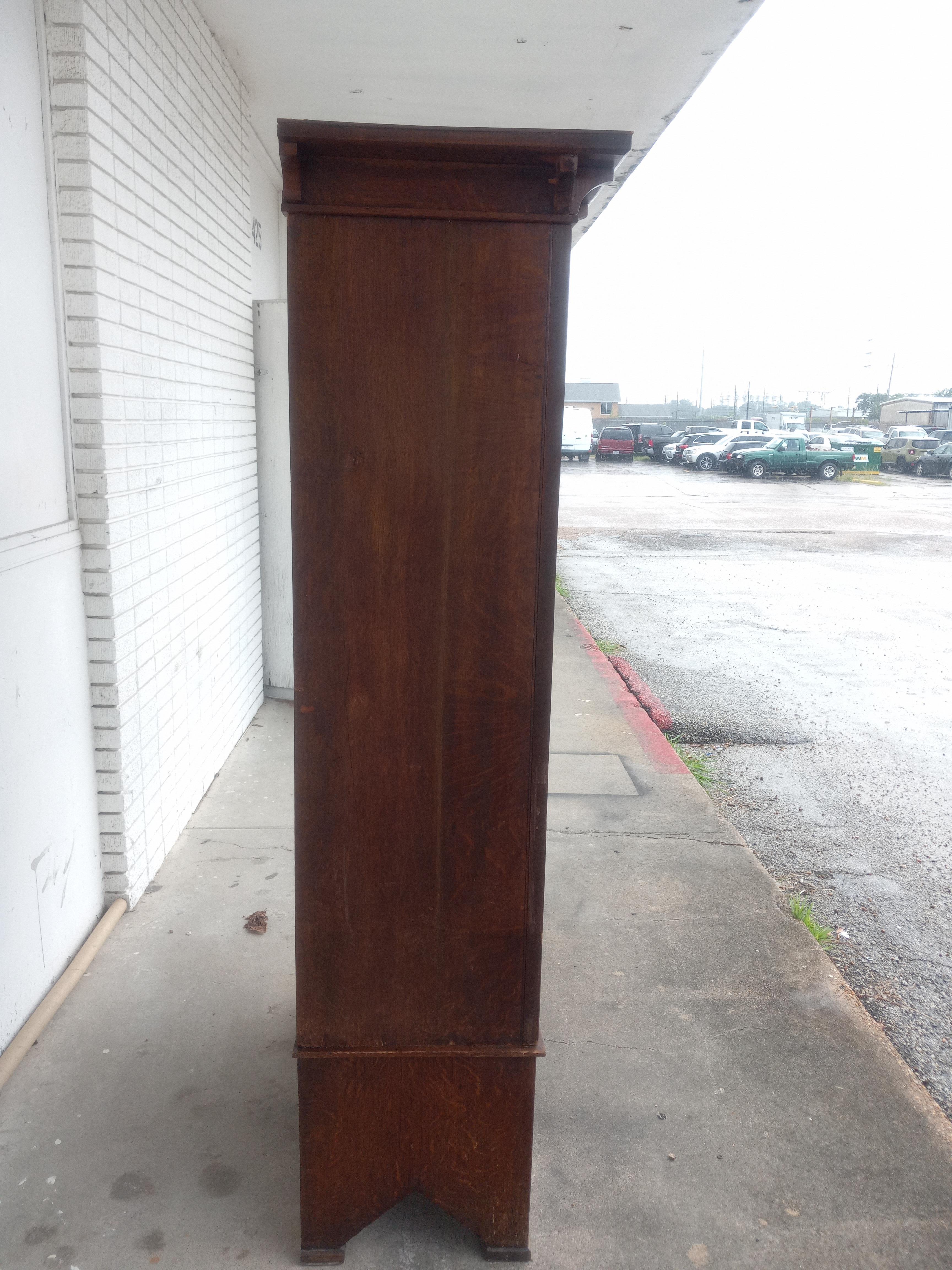 6FT Arts and Crafts Mission Oak Armoire For Sale 3