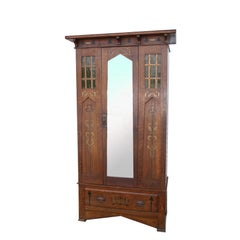 6FT Arts and Crafts Mission Oak Armoire