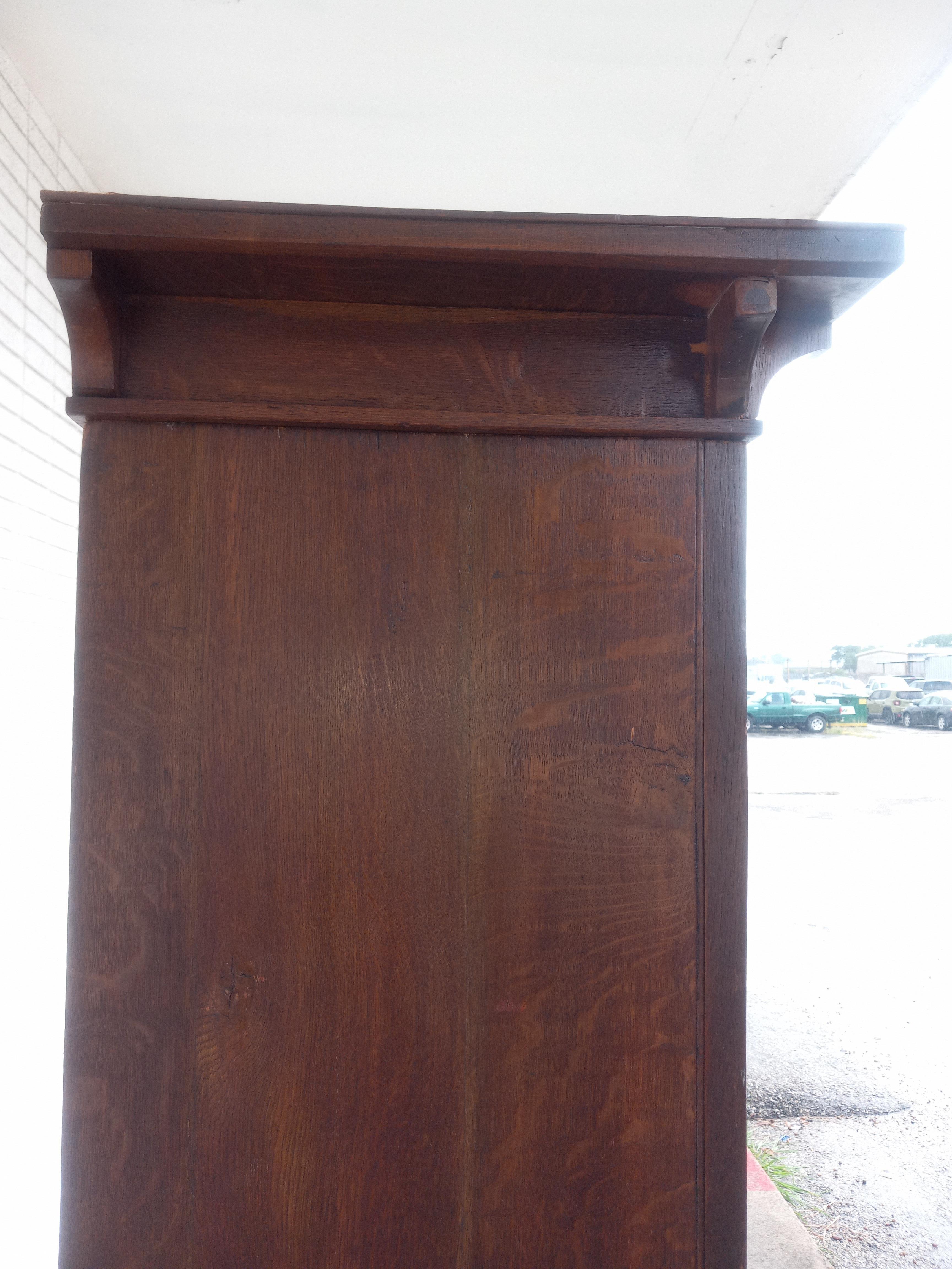 20th Century 6FT Arts and Crafts Mission Oak Armoire For Sale