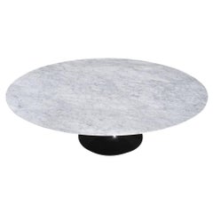 6.5 ft Knoll Saarinen Oval Tulip Dining Table with Carrara Marble Top