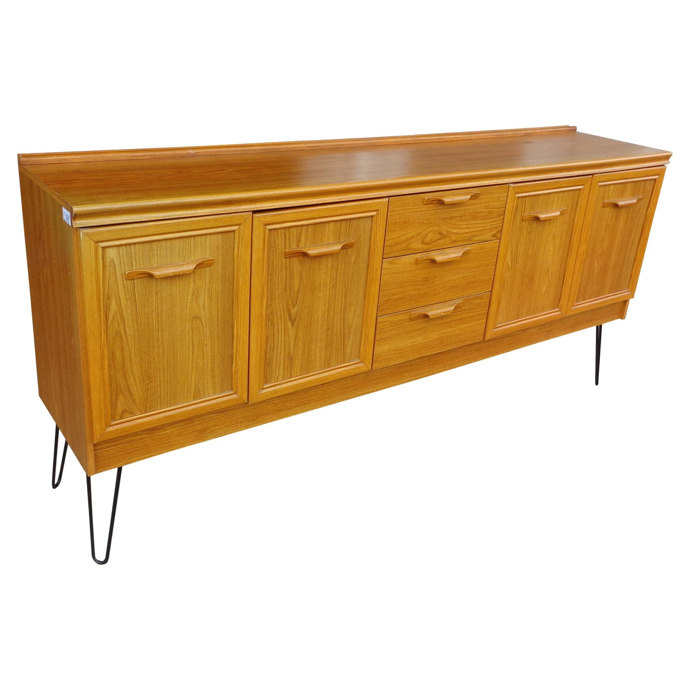 Mid-Century Modern Oak Sideboard with Hair Pin Legs by Jentique For Sale