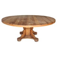 6ft Round Rustic Minimalist Pedestal Dining Table