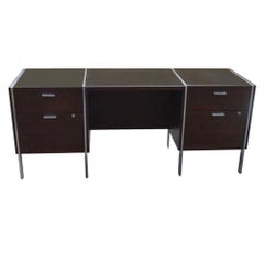 Stow Davis Dark Walnut Knee Hole Credenza Desk