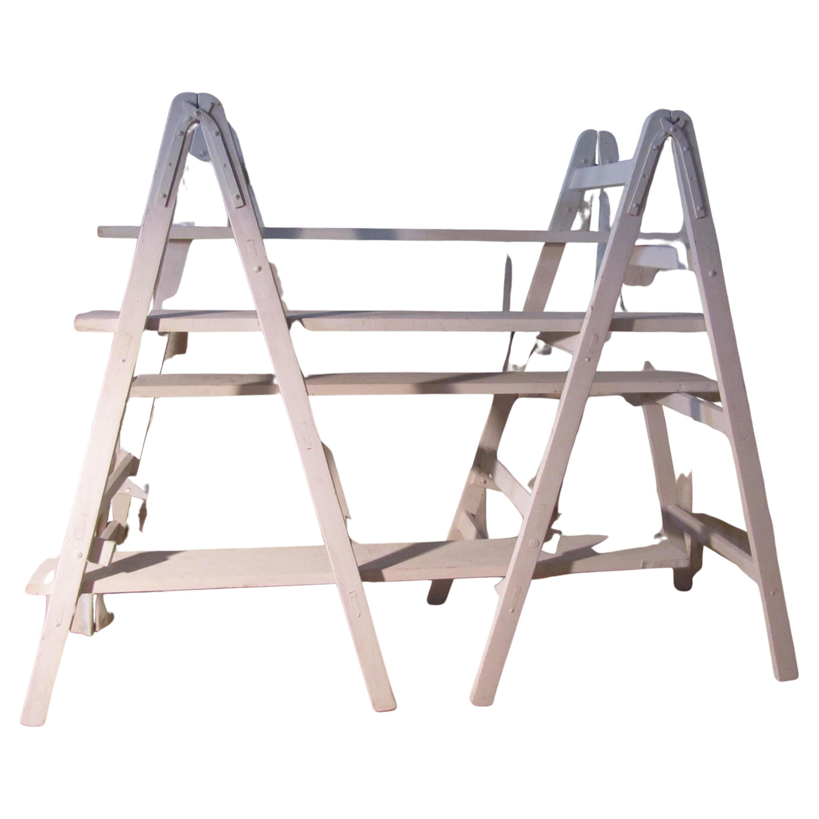 6ft Tall Shabby Painted Pair of Builder’s Trestles     