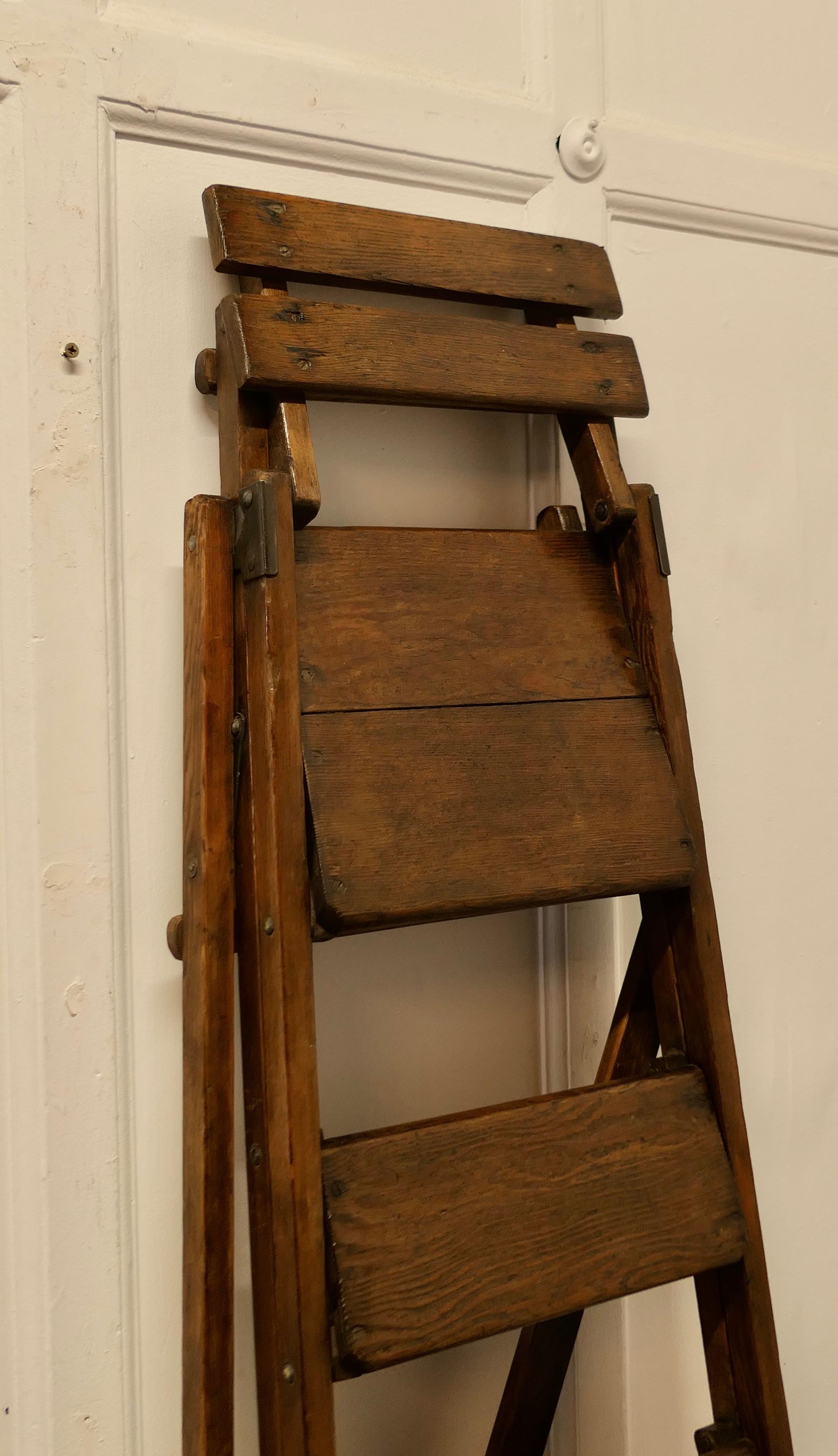 Industrial 6ft Very Tall 19th Century Decorators Ladder  This is a pretty big piece  For Sale