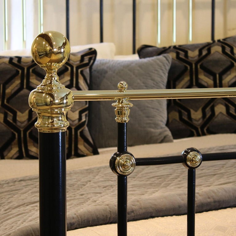 Wide Decorative Brass and Iron Bed For Sale at 1stDibs