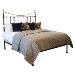 Used Wide Platform Brass and Iron Bed