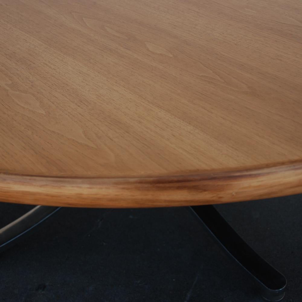 Stainless Steel Zographos Bleached Walnut Table with Stainless Base