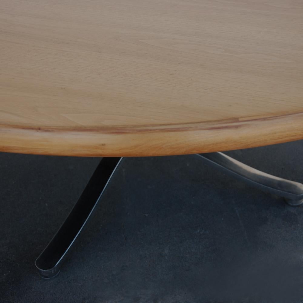 Zographos Bleached Walnut Table with Stainless Base 1