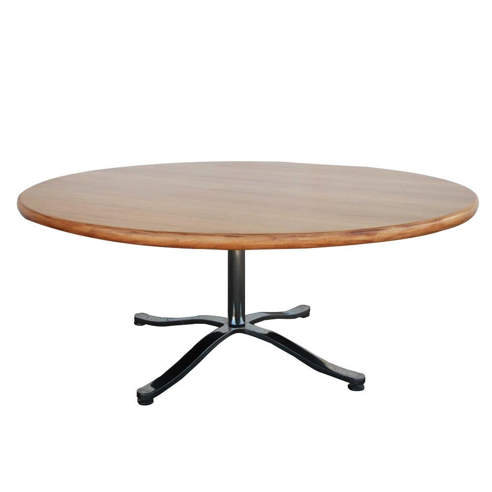 Zographos Bleached Walnut Table with Stainless Base