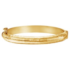 6mm Hinged Hammered Nomad Bangle In 18ct Gold Vermeil