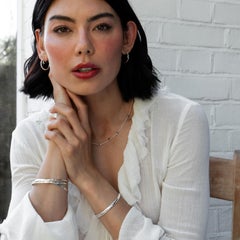 6mm Hinged Hammered Nomad Bangle In Sterling Silver