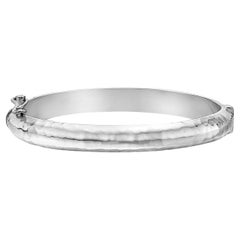 6mm Hinged Hammered Nomad Bangle In Sterling Silver
