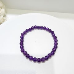 Bracelet stretch en perles d'améthyste naturelle de 6mm - 16cm