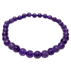 Bracelet stretch en perles d'améthyste naturelle de 6mm - 16cm