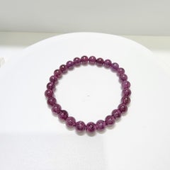 6mm natürlicher Granat Perle Stretch Armband - 15.9cm