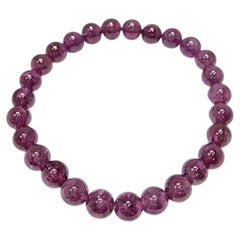 6mm natürlicher Granat Perle Stretch Armband - 15.9cm