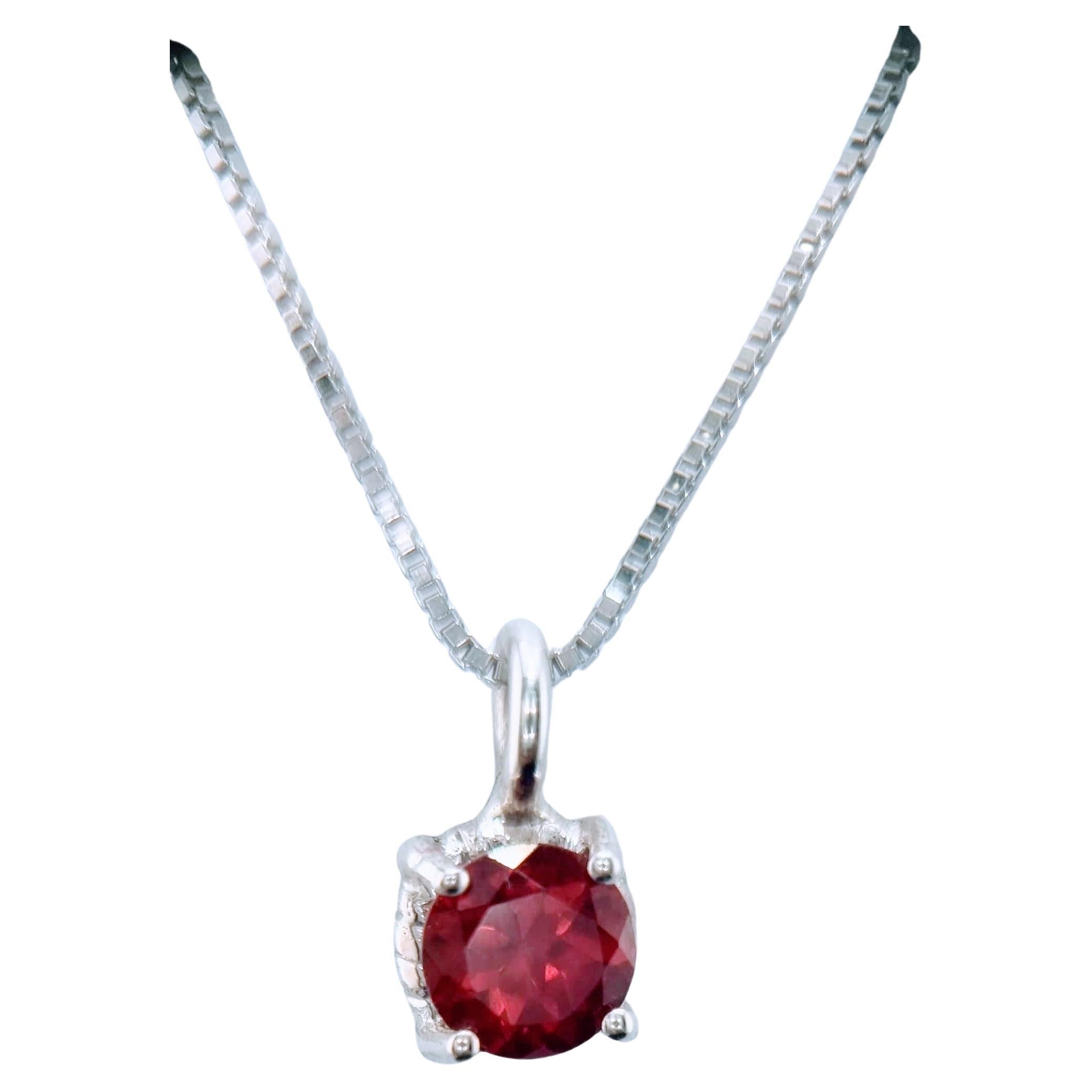 Pendentif rond Dainty Twist de 6 mm en argent sterling avec chaîne italienne en vente