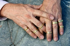 California Gold 6mm Textured Wedding Band with Raw Edges