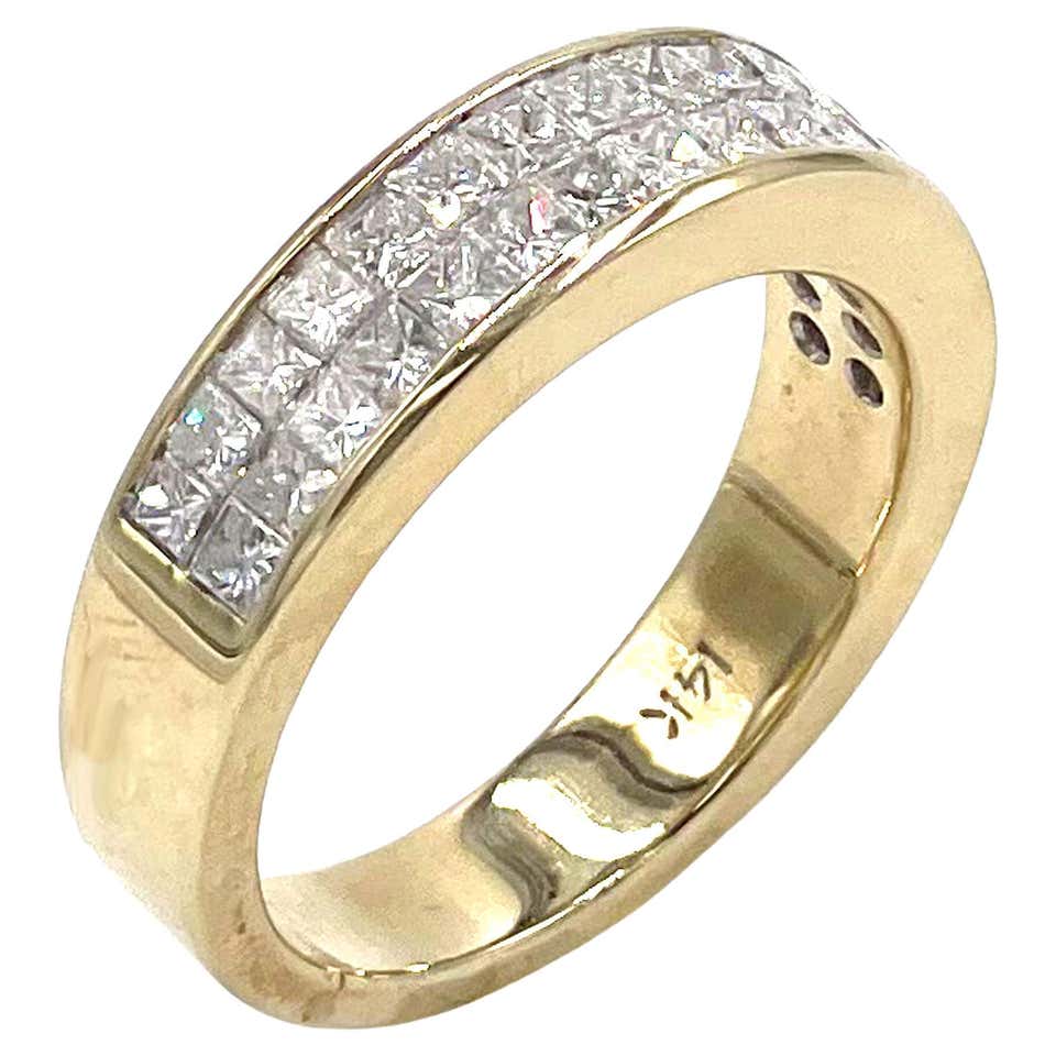 Invisible Set Diamond Gold Ring For Sale at 1stDibs
