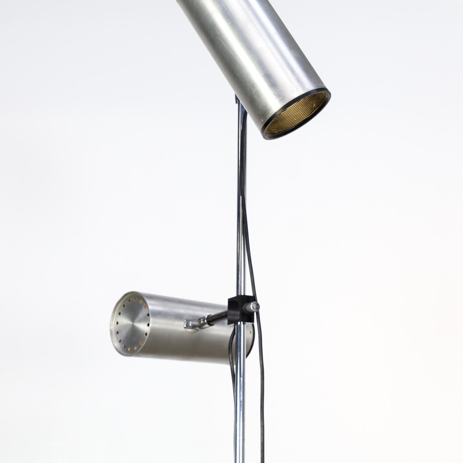 1960s Maria Pergay Twin Stainless Steel Shade Floor Lamp for Uginox–Ugine Gueugn For Sale 3