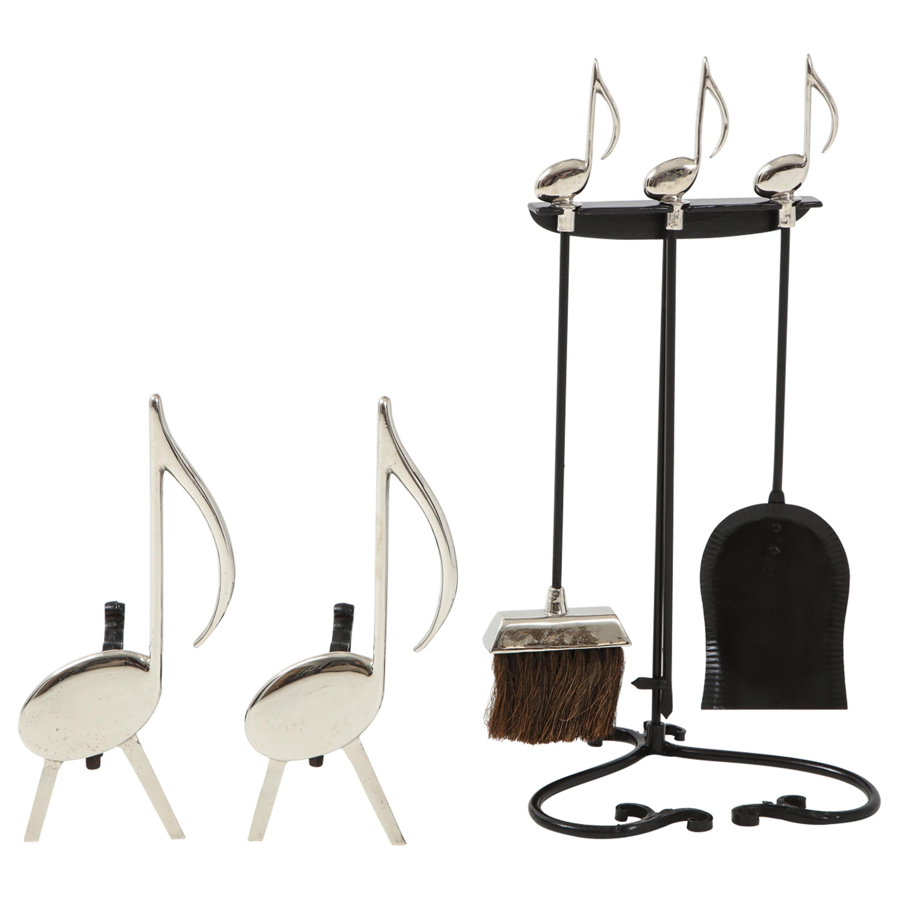 6pc Musical Note Fireplace Set For Sale