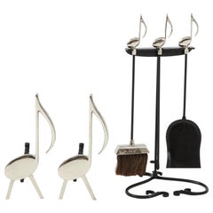 Vintage 6pc Musical Note Fireplace Set