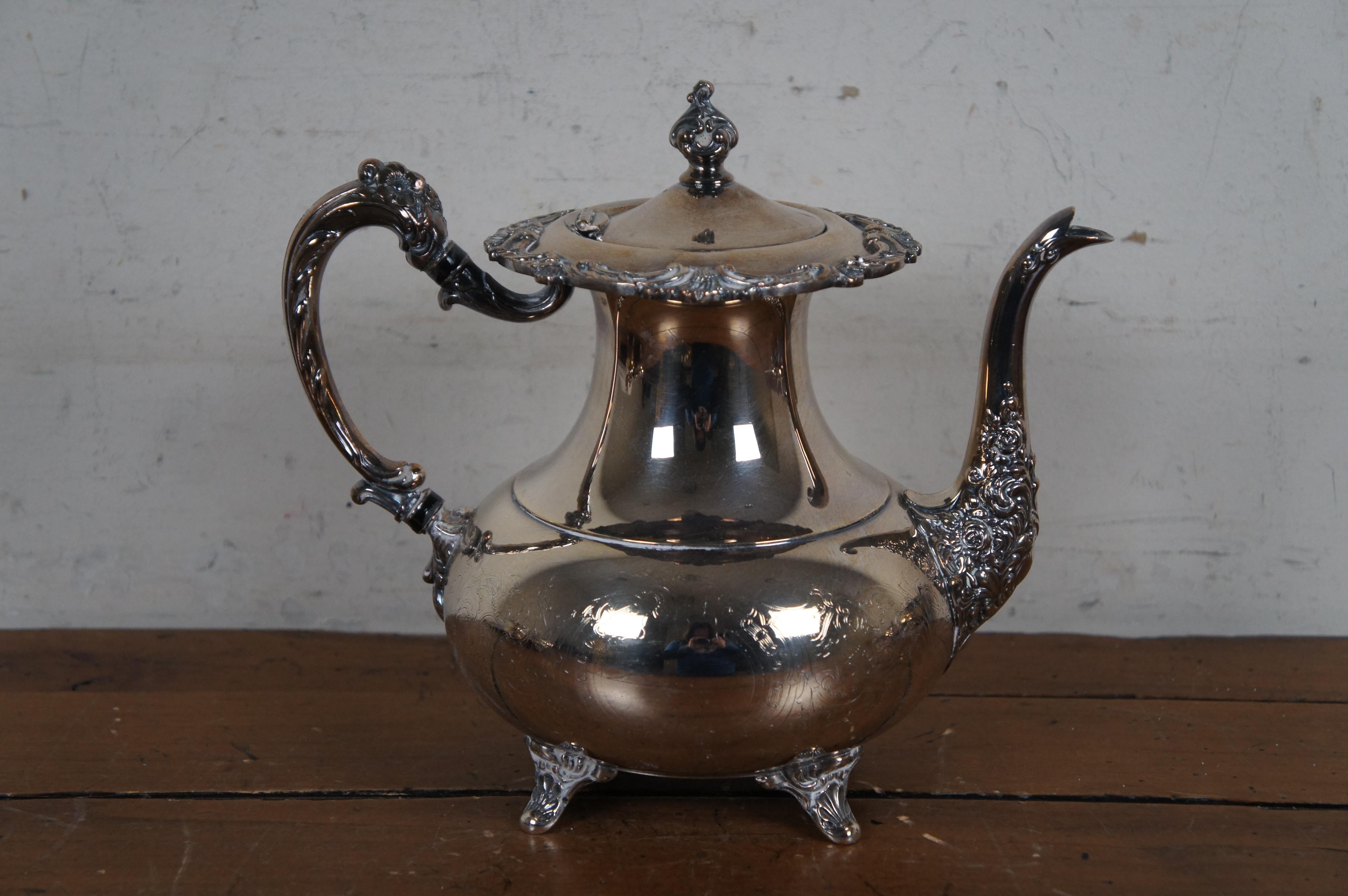 20th Century 6pc Sheffield Design Community Ascot Silver Plate Tea Coffee Serving Set For Sale