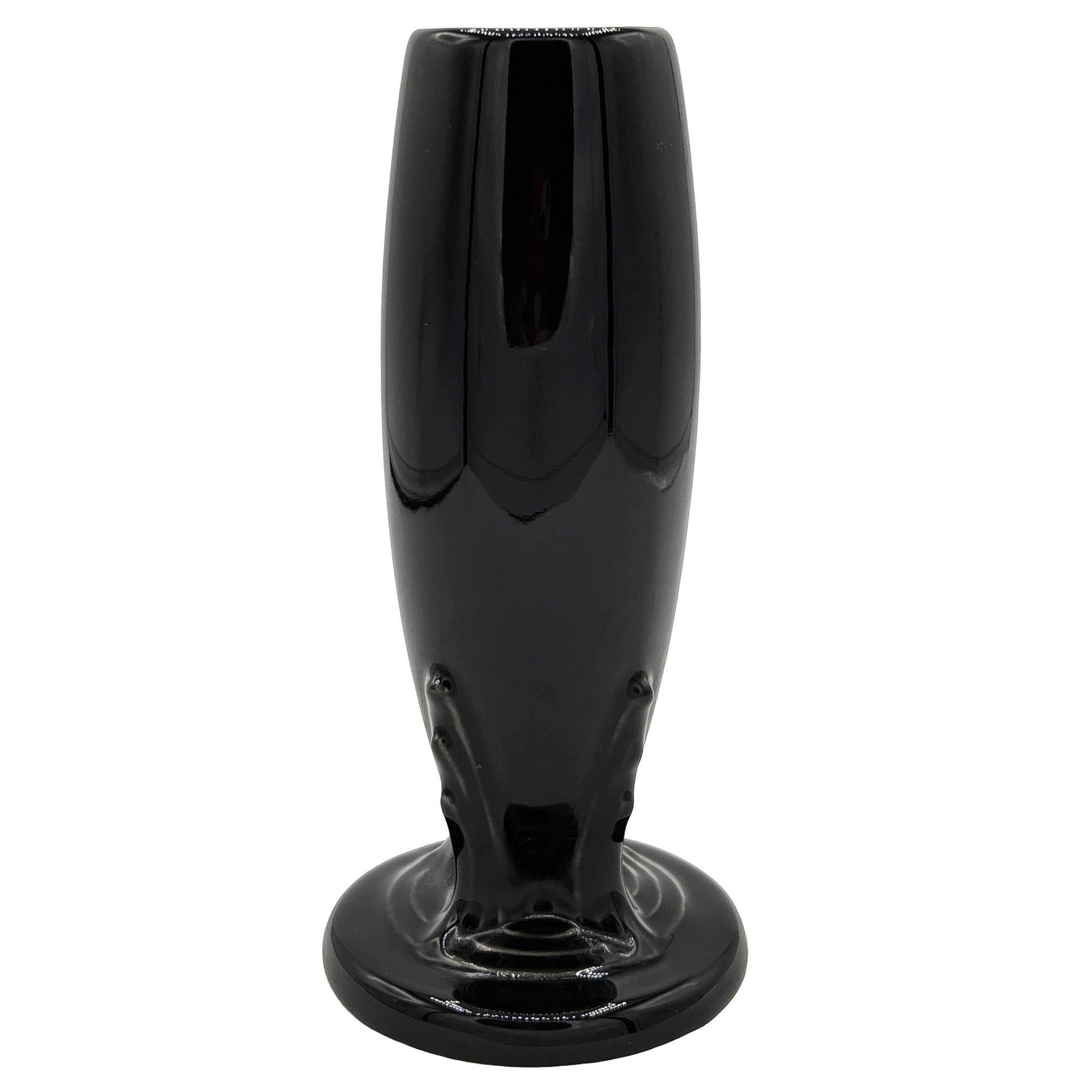 Art Déco Vaso a bocciolo nero neo Art Deco alto 6