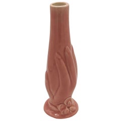 6"Tall Pink Maroon Mid-century "ALC" Vase by Lorle Pottery