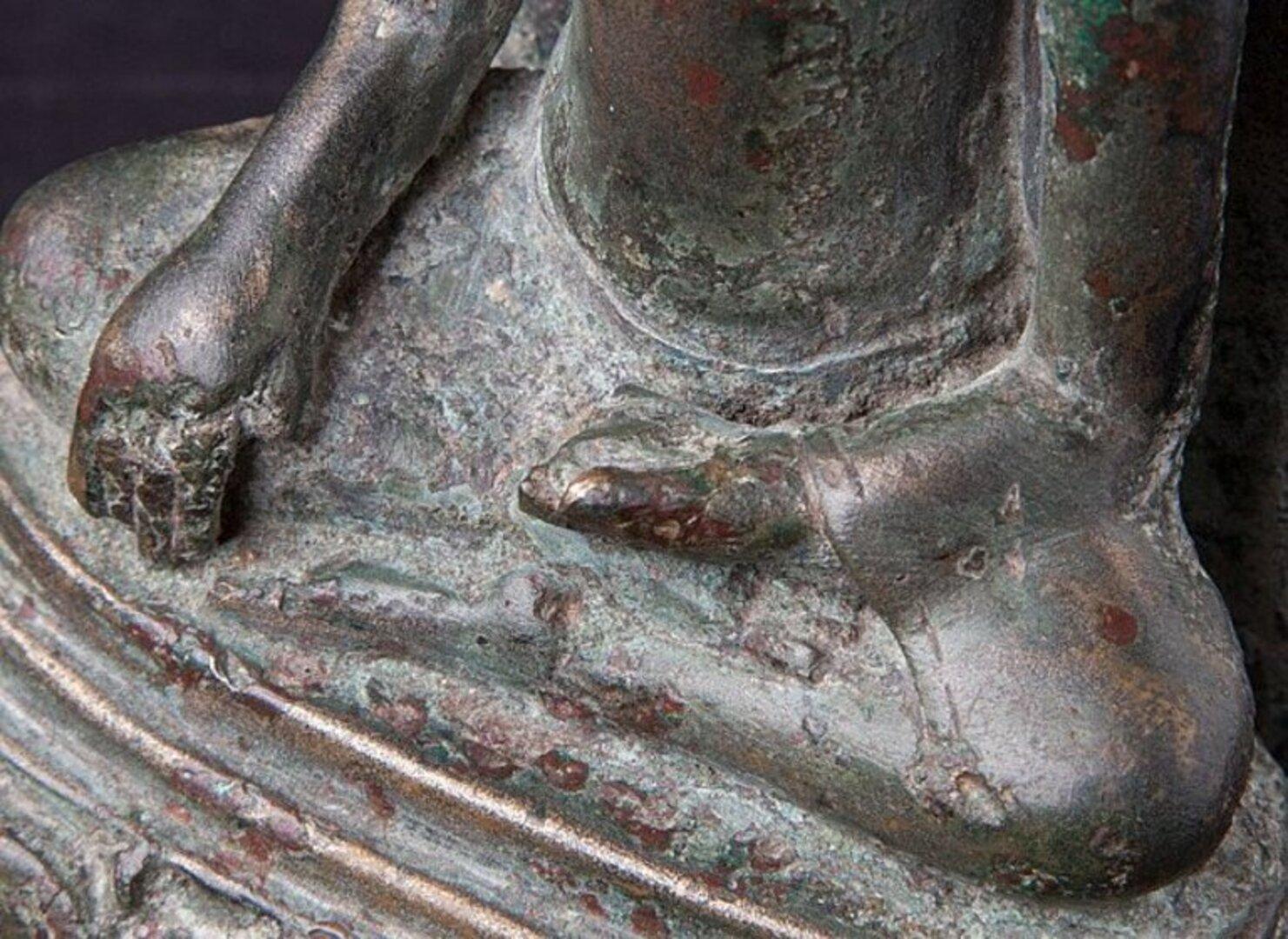 6th - 8th Century Special Bronze Pyu Buddha Statue from Burma Original Buddhas For Sale 8