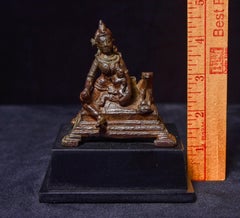 6th-9thC Burmese Cast Bronze Buddha in Royal Attire- Special Base. Arakan, Early