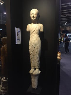 6th Century, Important Limestone Northern Qi Standing Buddha, Art of China