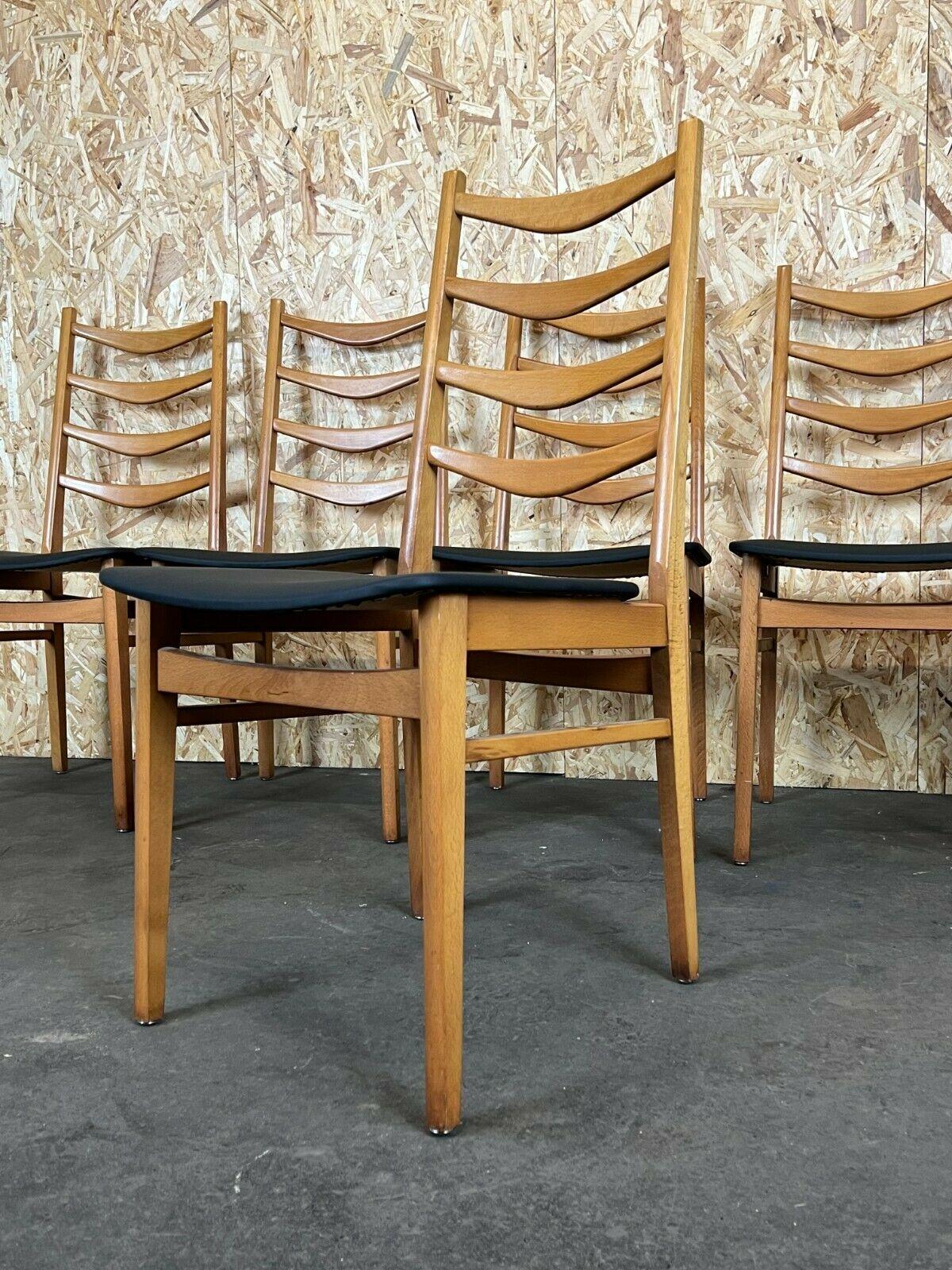 Faux Leather 6x 60s 70s Chairs Chair Dining Chairs Danish Design 