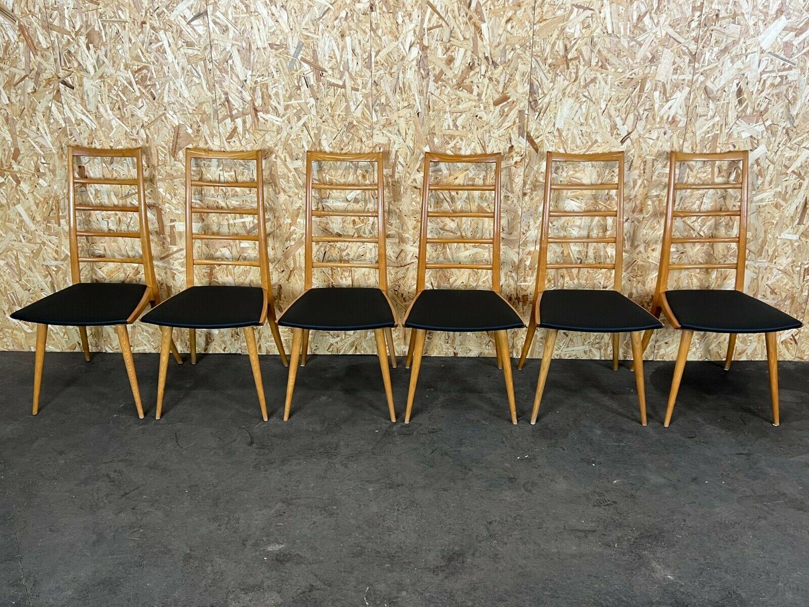 Allemand Chaises de salle à manger 6 x 60 des années 70, design danois, années 60 en vente
