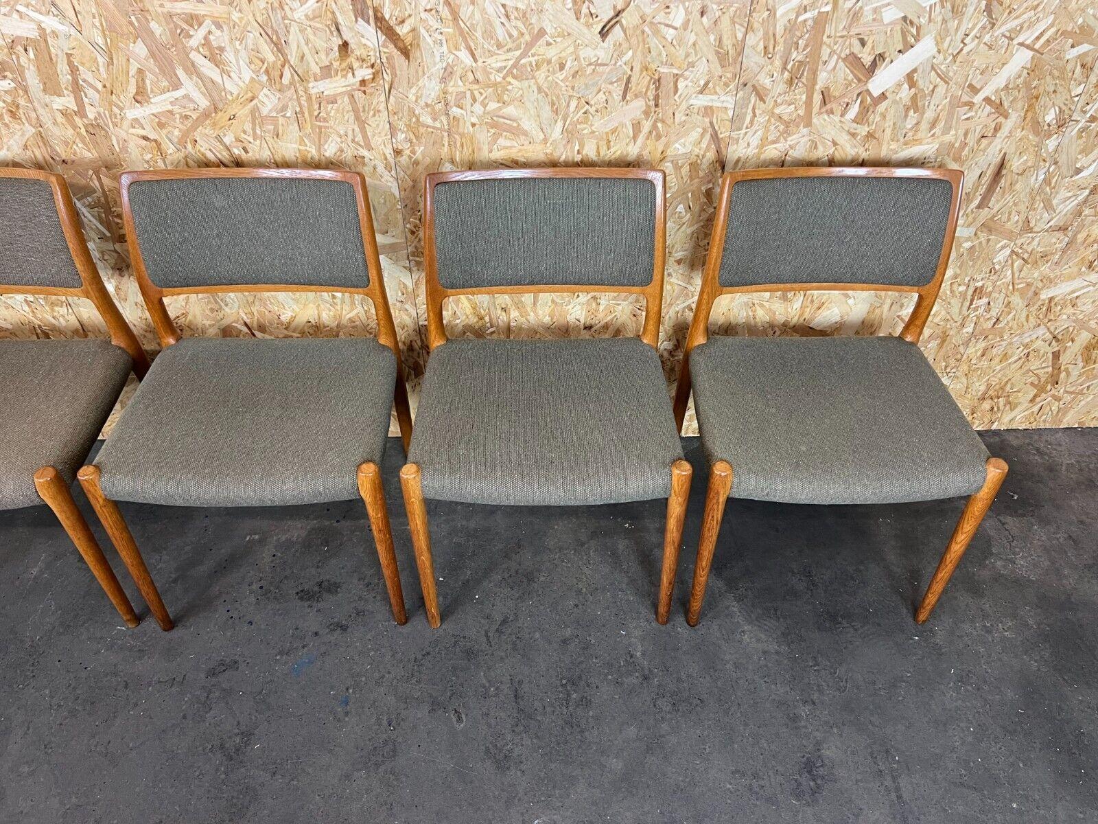 Fin du 20e siècle 6x 60s 70s Chairs Chaise de salle à manger en teck Niels O. Möller for J.L. Moller's en vente