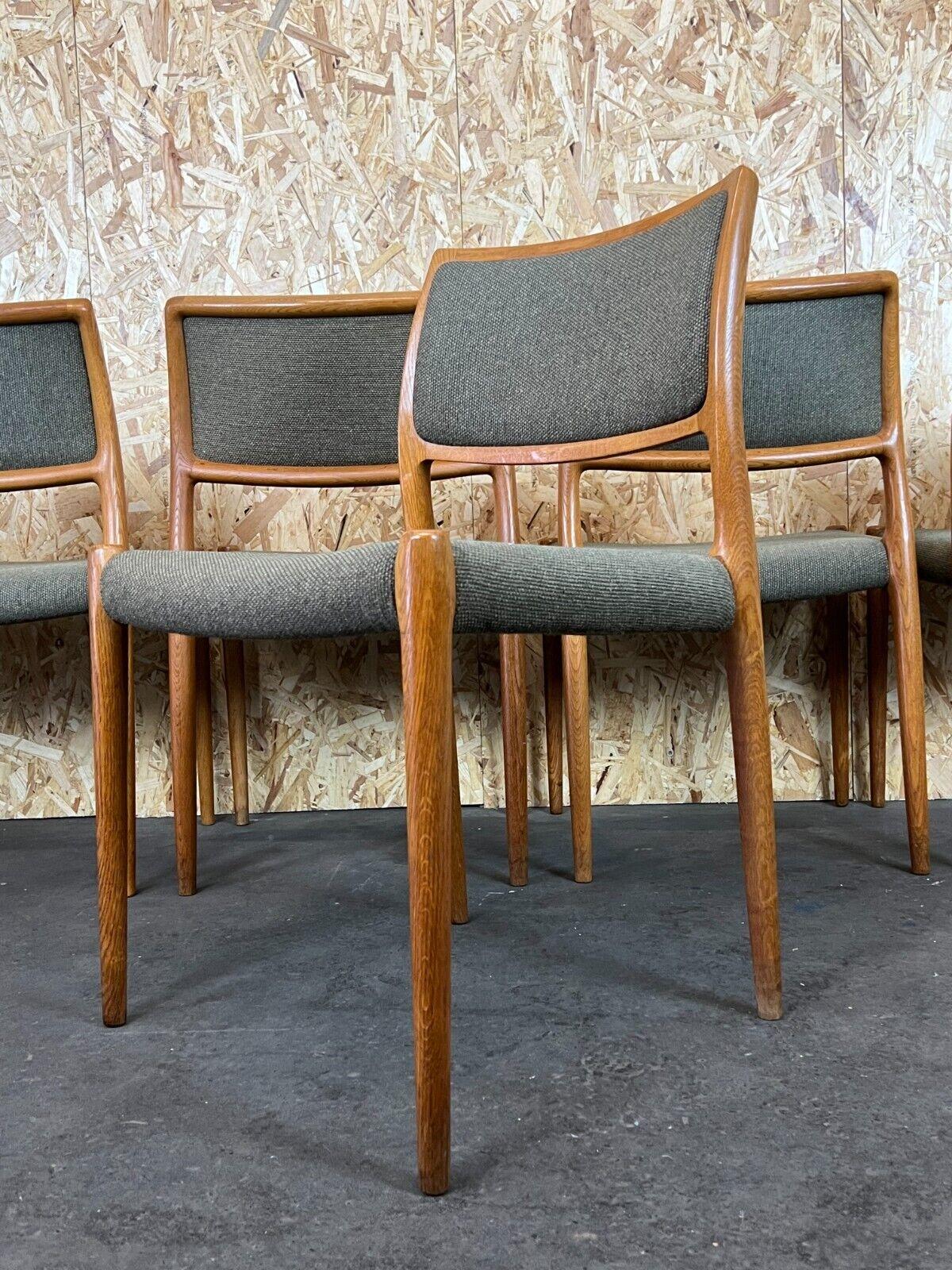 Fabric 6x 60s 70s Chairs Teak Dining Chair Niels O. Möller for J.L. Moller's For Sale