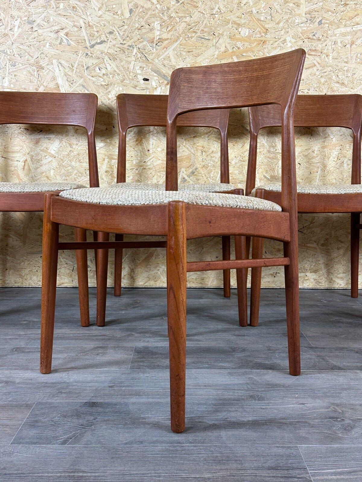 6x 60s 70s teak chairs by Henning Kjærnulf for Korup Stolefabrik Model 26 For Sale 7