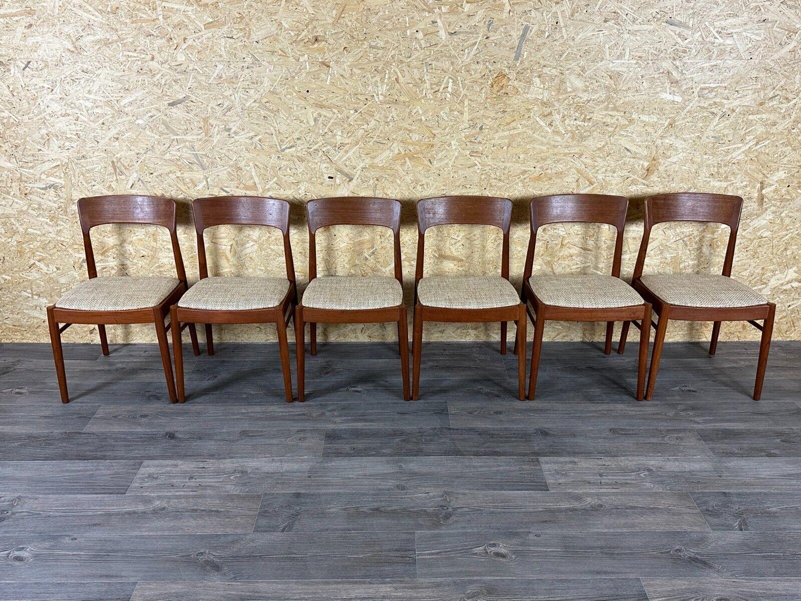 6x 60s 70s teak chairs by Henning Kjærnulf for Korup Stolefabrik Model 26 In Good Condition For Sale In Neuenkirchen, NI