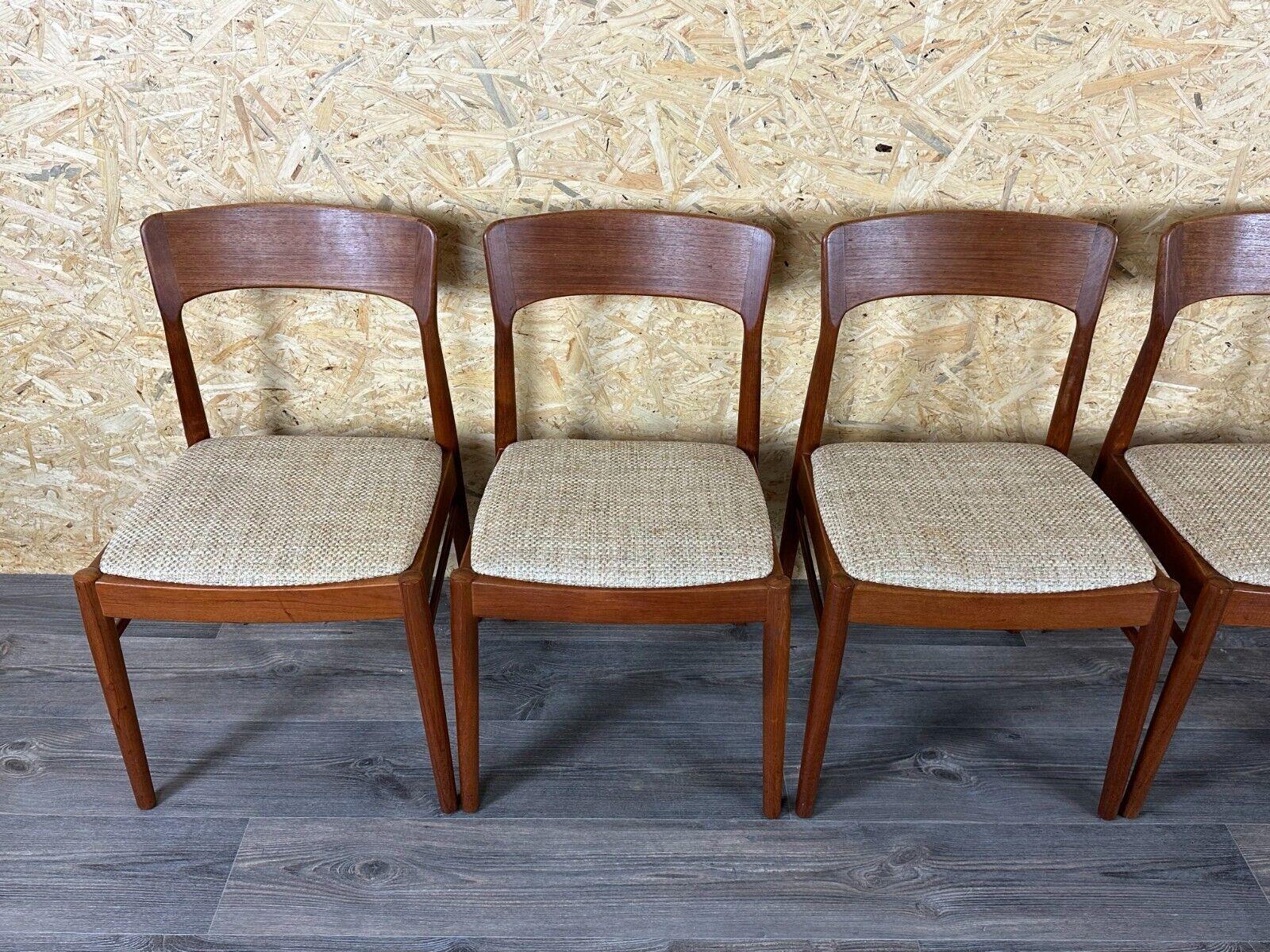 Mid-20th Century 6x 60s 70s teak chairs by Henning Kjærnulf for Korup Stolefabrik Model 26 For Sale