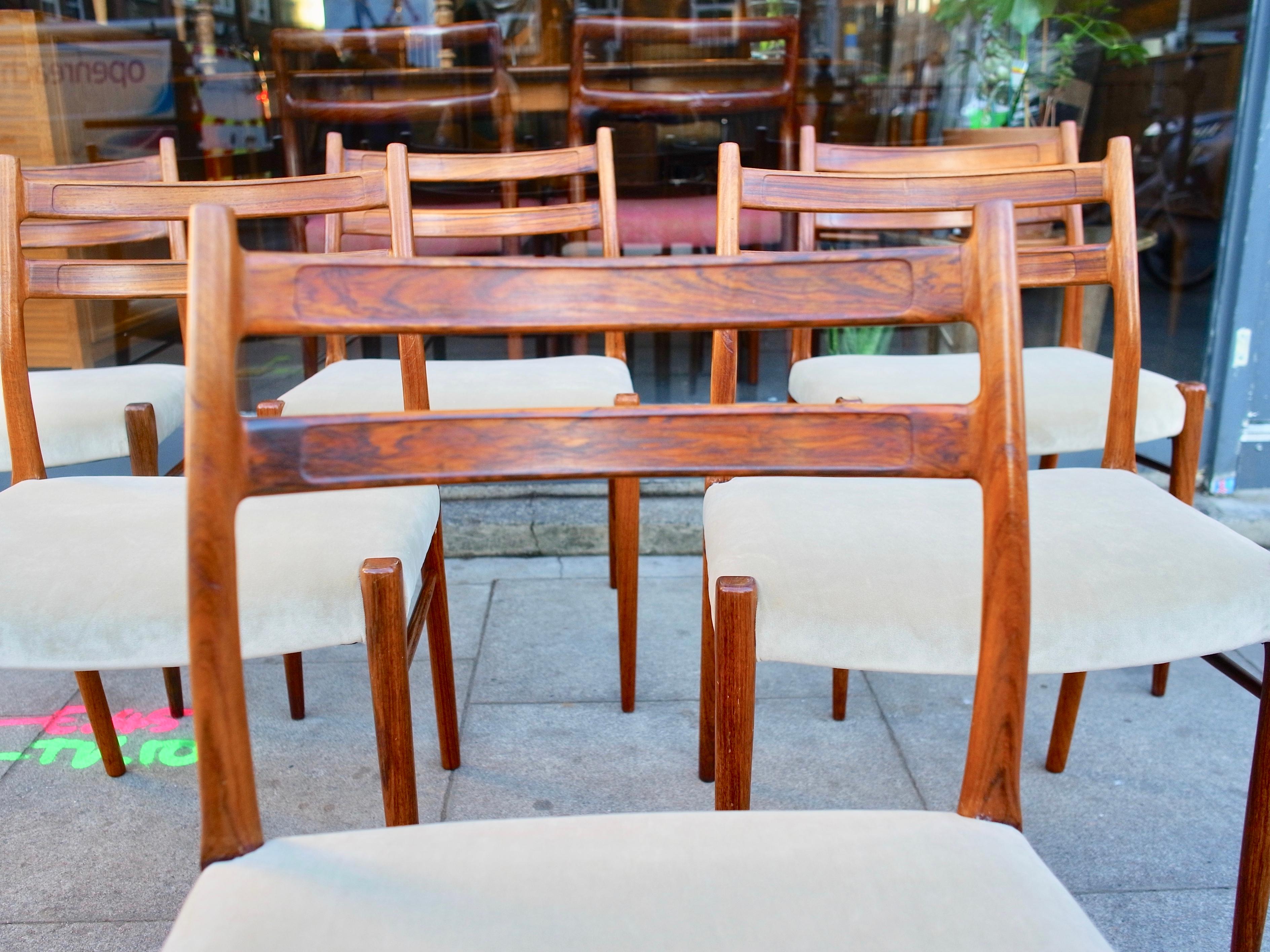 6x Arne Iversen Wahl Danish Rosewood 1960s Model GS 710 Dining Chairs For Sale 7