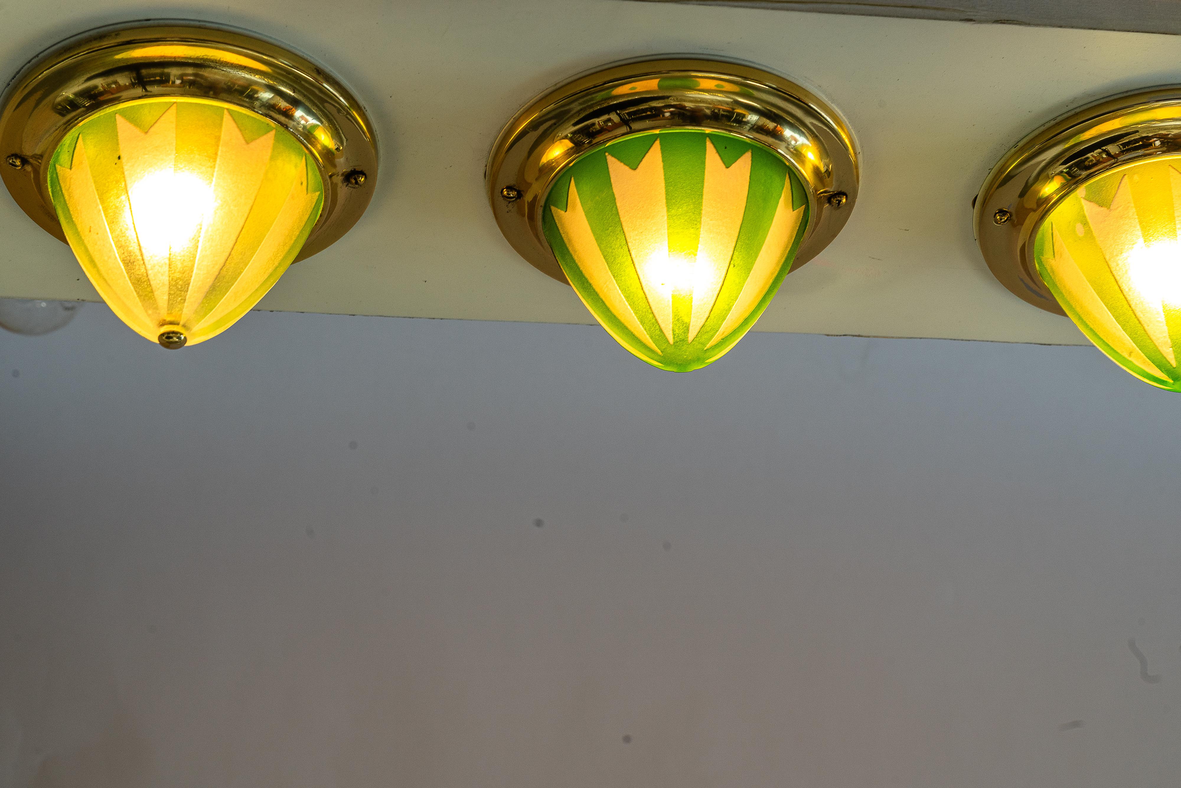 6x art deco spotlights with original glass shades vienna 1920s For Sale 5