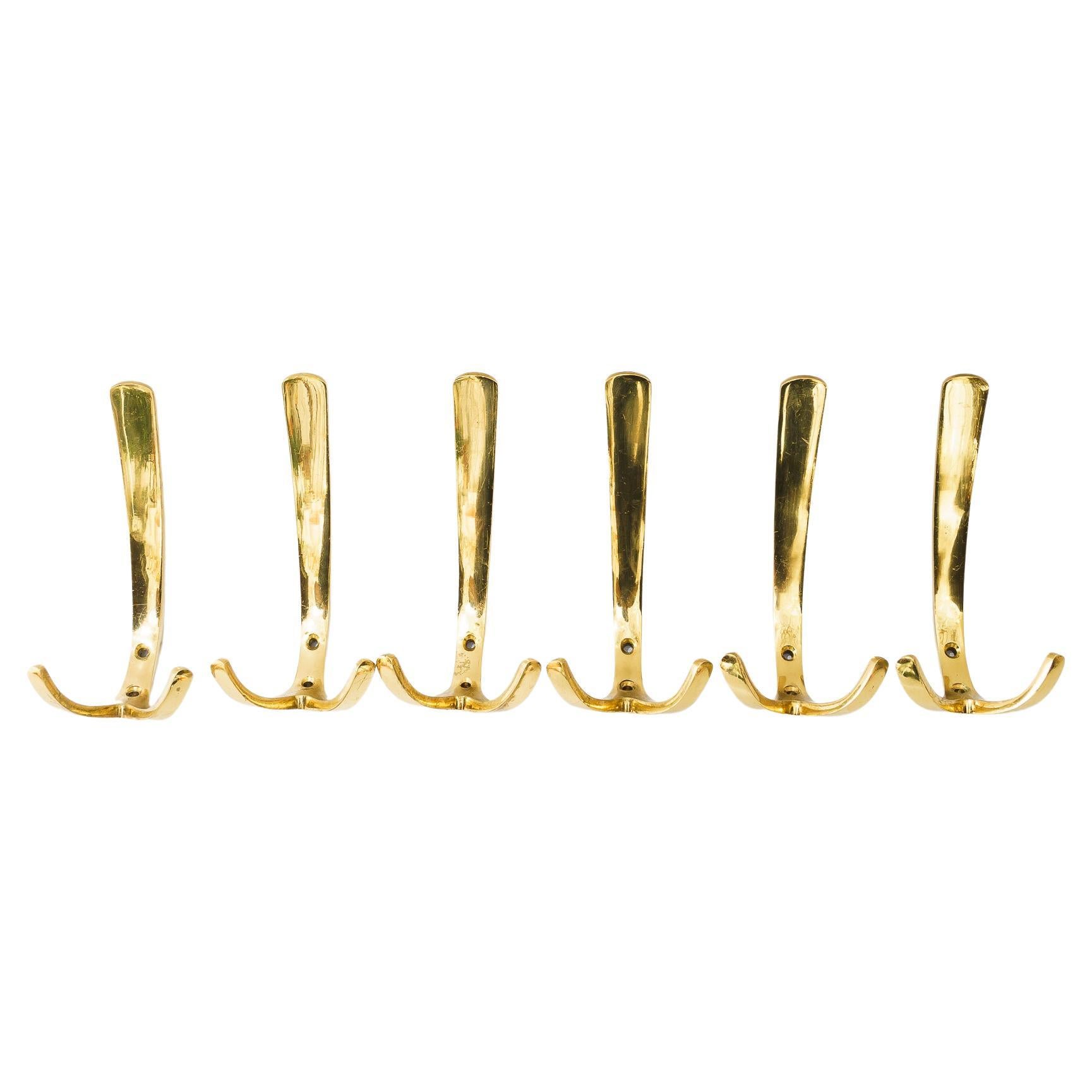 6x österreichische Wandhaken von Hertha Baller, 1950er Jahre