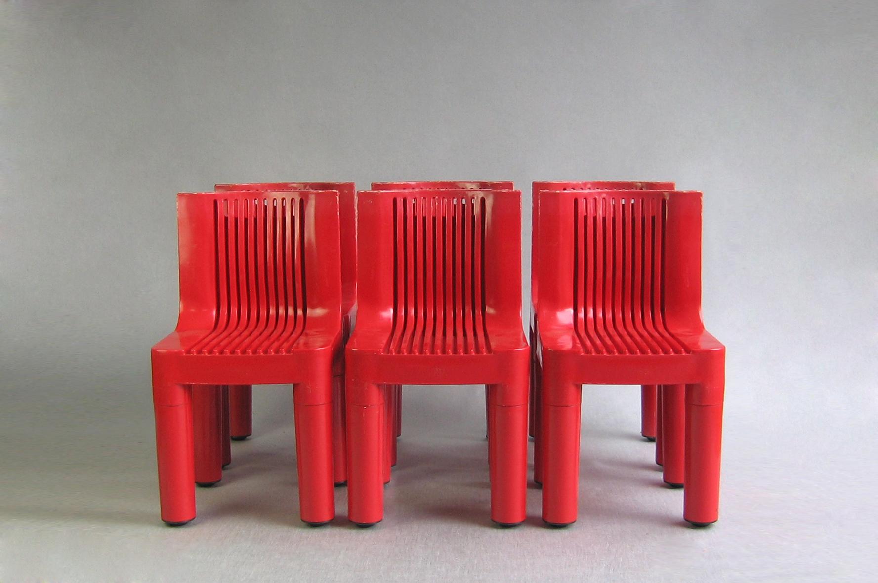 6x Stuhl Modell 4999/5 Kartell 
Marco Zanuso 1964 / Sehr seltene originale Erstproduktion!

Die Stühle sind in gutem Vintage-Zustand. Aufgrund des Alters des Kunststoffs werden Sie einige Verfärbungen und Abnutzungen auf dem Kunststoff